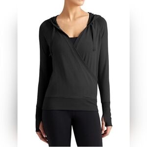 Athleta Black Inner Twist Long‎ Sleeve Stretch Hoodie Size Medium